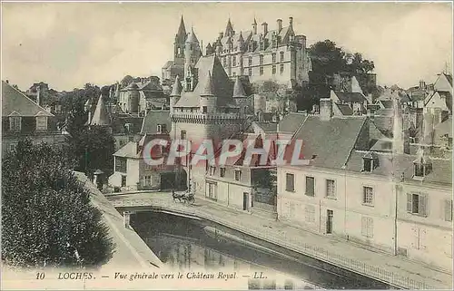 Cartes postales Loches Vue Generale vers le Chateau Royal