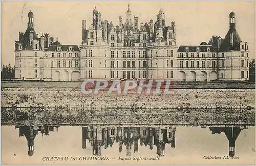 Cartes postales Chateau de Chambord Facade Septentrionale