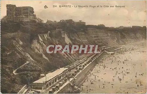 Ansichtskarte AK Biarritz La Nouvelle Plage et la Cote des Basques