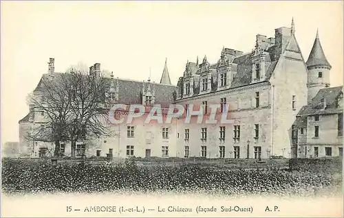 Cartes postales Amboise (I et V) Le Chateau (Facade Sud Ouest)