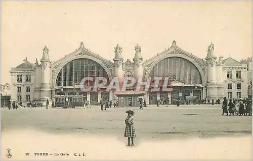 Cartes postales Tours La Gare Tramway