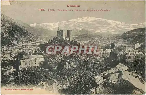 Cartes postales Foix L'Ariege Vue sur la Ville et la Vallee d'Ariege
