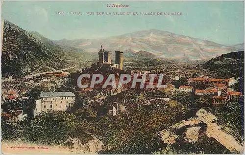 Cartes postales Foix L'Ariege Vue sur la Ville et la Vallee de L'Ariege