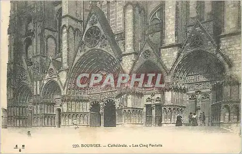 Cartes postales Bourges Cathedrale les Cinq Portails