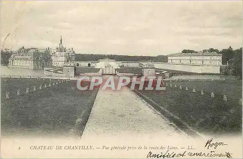 Cartes postales Chateau de Chantilly Vue prise de la Route des Lions