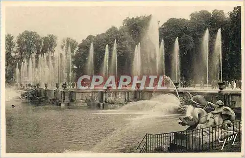 Cartes postales Versailles et ses Merveilles Parc du Chateau Le Grandes eaux au Bassin de Neptune
