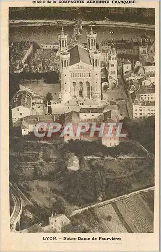 Cartes postales Lyon Cliche de la Compagnie Aerienne Francaise Notre Dame de Fourviere