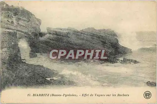 Ansichtskarte AK Biarritz (Basses Pyrenees) Effet de Vagues sur les Rochers