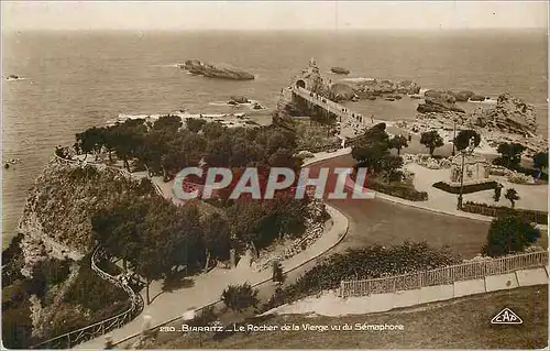 Cartes postales moderne Biarritz Le Rocher de la Vierge vu du Semaphore