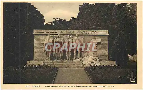 Cartes postales Lille Monument des Fusilles (Desruelles Statuaire)
