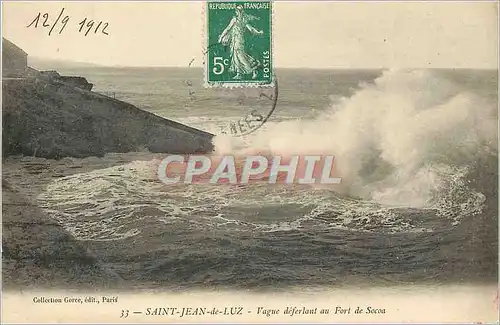Cartes postales Saint Jean de Luz Vague deferlant au Fort de Cocoa
