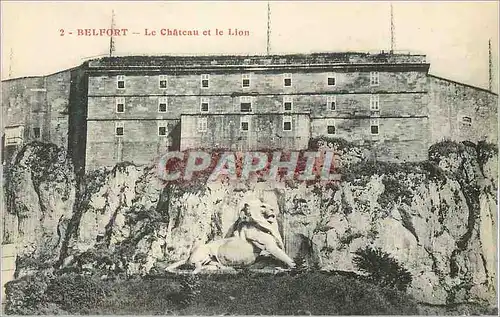 Cartes postales Belfort le Chateau et le Lion