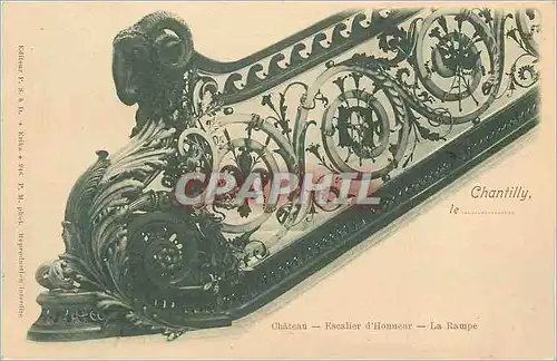Cartes postales Chateau l'Escalier d'Honneur Chantilly Mouton (carte 1900)