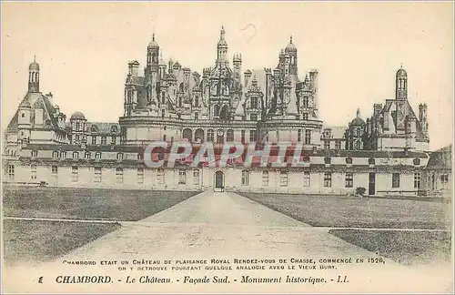 Ansichtskarte AK Chambord le Chateau Facade Sud