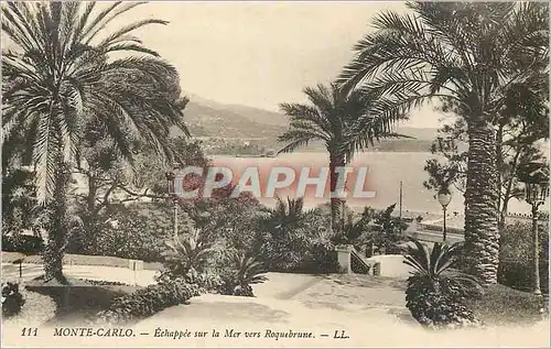 Cartes postales Monte Carlo Echappee sur la Mer vers Roquebrune