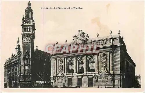 Moderne Karte Lille la Bourse et le Theatre