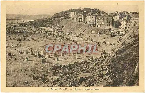 Cartes postales Le Portel (P de C) Falaises Digue et Plage