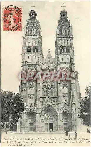 Ansichtskarte AK Tours la Cathedrale St Gatien (XIIe XVIe siecles)