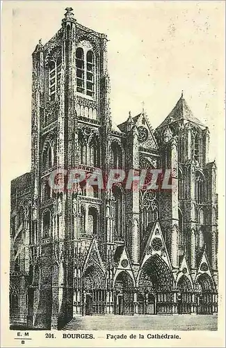 Cartes postales Bourges Facade de la Cathedrale