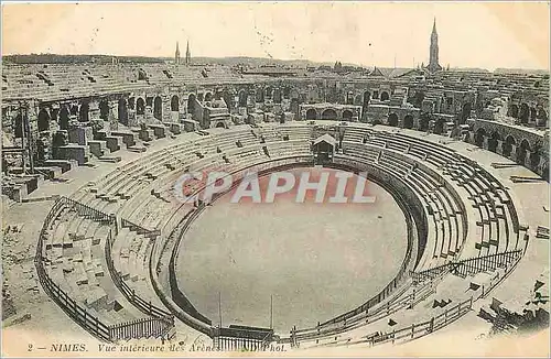 Ansichtskarte AK Nimes Vue Interieure des Arenes