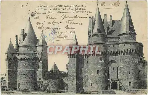 Cartes postales Chateau de Vitre (Ille et Vilaine) la Tour Saint Laurent et le Chatelet