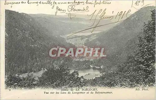 Cartes postales Route de la Schlucht Vue sur les Lacs de Longemer et de Retournemer