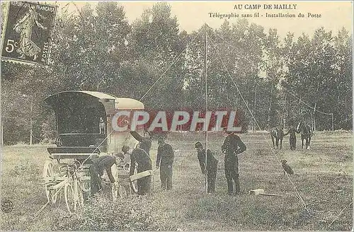 REPRO Au Camp de Mailly Telegraphie sans Fil  Militaria