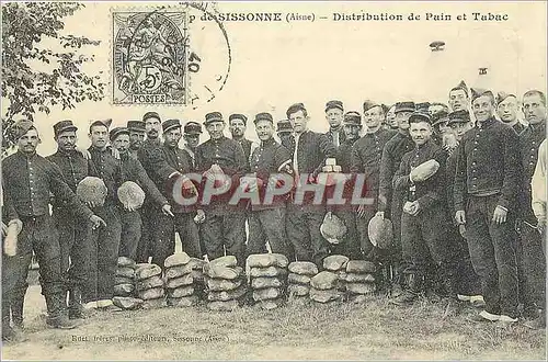 REPRO Sissonne (Aisne) Distribution de Pain et Tabac Militaria