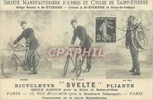 REPRO Bicyclette Svelte Pliante Lyonnais Societe Manufacturiere d'Armes et Cycles de Saint Etienne V
