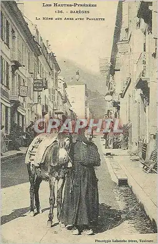 REPRO Bareges les Hautes Pyrenees la Mere aux Anes avec Paulette Ane Donkey