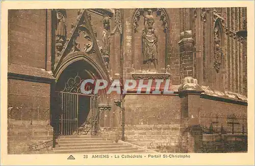 Ansichtskarte AK Amiens La Cathedrale Portail St Christophe