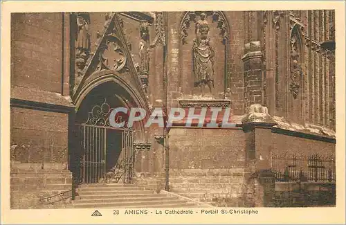 Cartes postales Amiens La Cathedrale Portail St Christophe