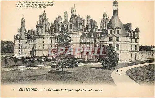 Cartes postales Chambord le Chateau la Facade Septentrionale