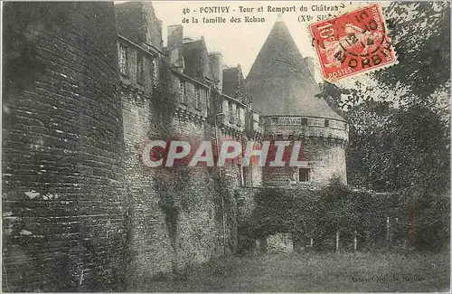 Ansichtskarte AK Pontivy Tour et Rempart du Chateau de la Famille des Rohan