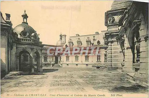 Ansichtskarte AK Chateau de Chantilly Cour d'Honneur et Entree du Musee Conde