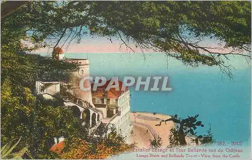 Cartes postales Nice Escalier Lesage et Tour Bellande vus du Chateau