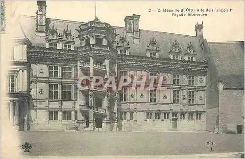 Cartes postales Chateau de Blois Aile de Francois 1er Facade Interieure