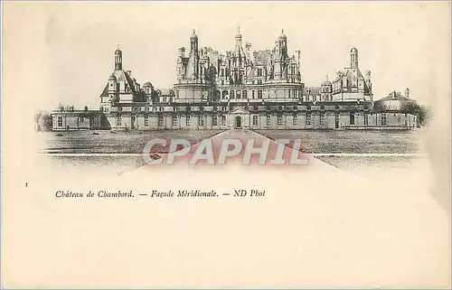 Cartes postales Chateau de Chambord Facade Meridionale (carte 1900)