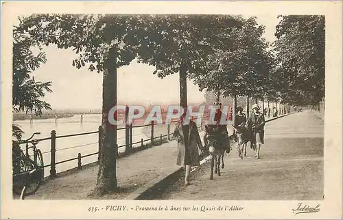 Cartes postales Vichy Promenade a Anes sur les Quais de l'Allier Donkey