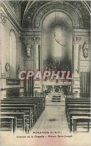 Cartes postales Morangis (S et O) Interieur de la Chapelle Maison Saint Joseph