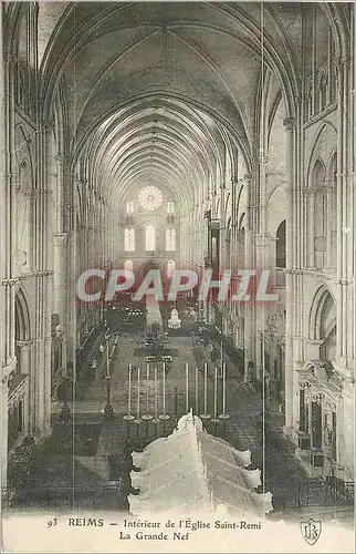 Cartes postales Reims Interieur de l'Eglise Saint Remi