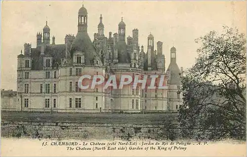 Cartes postales Chambord le Chateau (Cote Nord Est) Jardin du Roi de Pologne