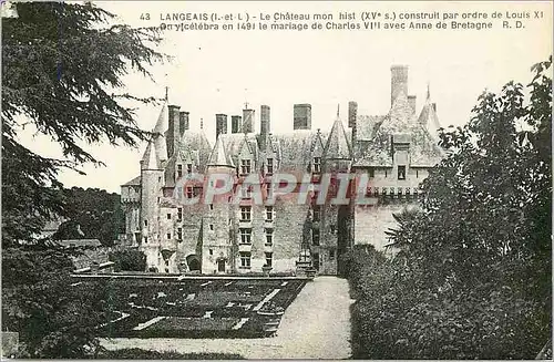 Cartes postales Langeais (I et L) le Chateau mon Hist XVe s