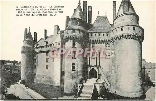 Cartes postales Langeais (I et L) le Chateau (mon Hist) XVe s