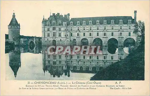 Cartes postales Chenonceau (I et L) le Chateau (Cote Ouest)