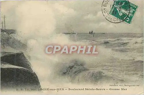 Cartes postales Boulogne sur Mer Boulevard Sainte Beuve Grosse Mer