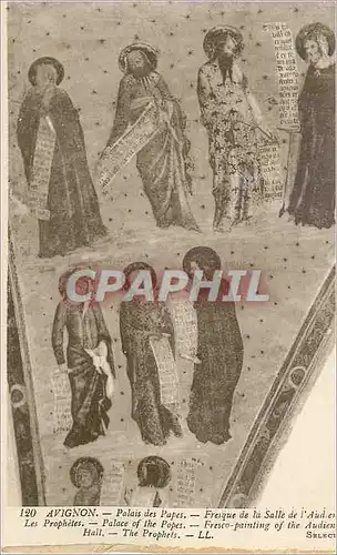 Cartes postales Avignon Palais des Papes Fresque de la salle de l'audience Les prophetes