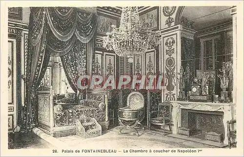 Ansichtskarte AK Palais de Fontainebleau La Chambre a Coucher de Napoleon Ier