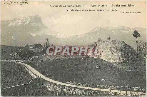 Cartes postales Abimes de Myans (Savoie) Pierre Hachee Le Plus Gros Debris