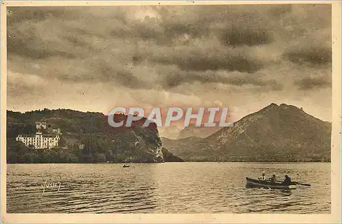 Cartes postales Annecy et son Lac (Hte Savoie) La Douce France Canoe Vue prise de Menthon St Bernard